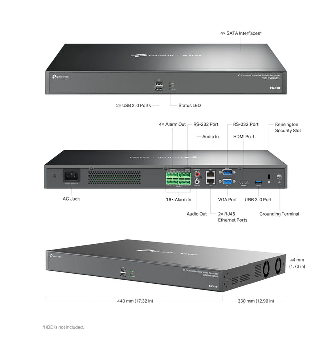 TP-Link VIGI NVR4032H 32 Channel Network Video Recorder - Civic Electronic