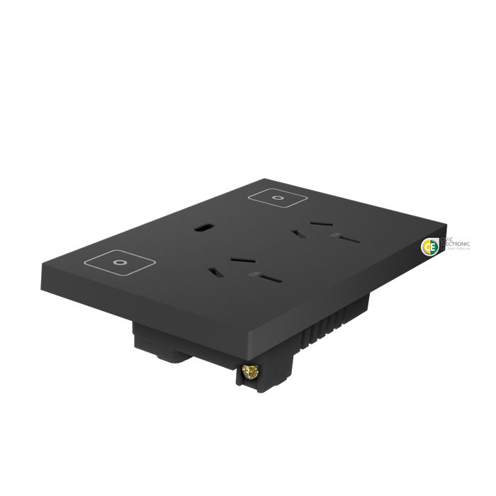 Konec Smart Double Power point K118 Plastic Black