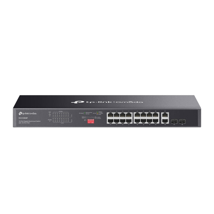 TP-Link Omada DS1018GMP 18-Port Gigabit Rackmount Switch with 16-Port PoE+2 SFP - Civic Electronic