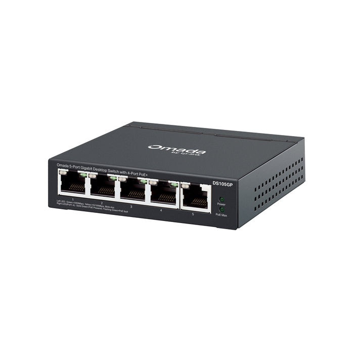 TP-Link Omada DS105GP 5-Port Gigabit Unmanaged Desktop Switch with 4-Port PoE - Civic Electronic