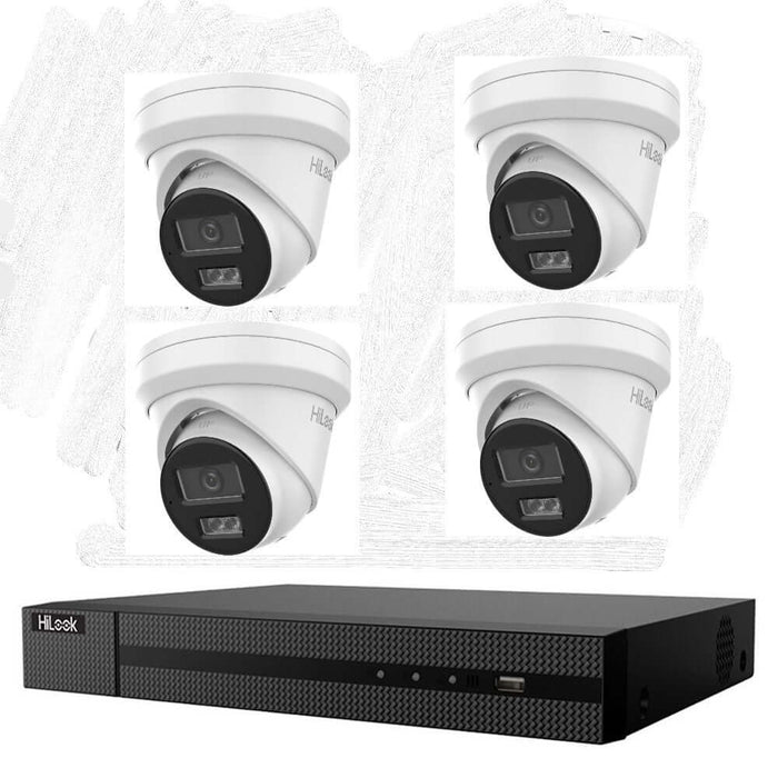 Hikvision HiLook 6MP  IntelliSense 4CH CCTV Kit: 4 x IP Turret Cameras + 4CH NVR+3TB HDD - Civic Electronic