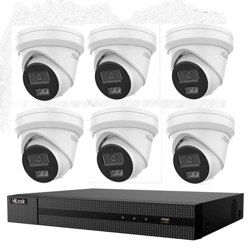 Hikvision HiLook 6MP  IntelliSense 8CH CCTV Kit: 6 x IP Turret Cameras + 8CH NVR +4TB HDD - Civic Electronic