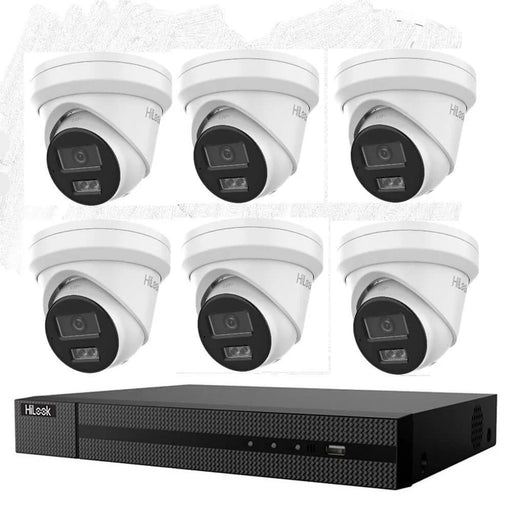 Hikvision Hilook 6MP 4 x T269, 2 x T361 6 Camera Kit - All in one Camera Active Colour Deterrence - Civic Electronic