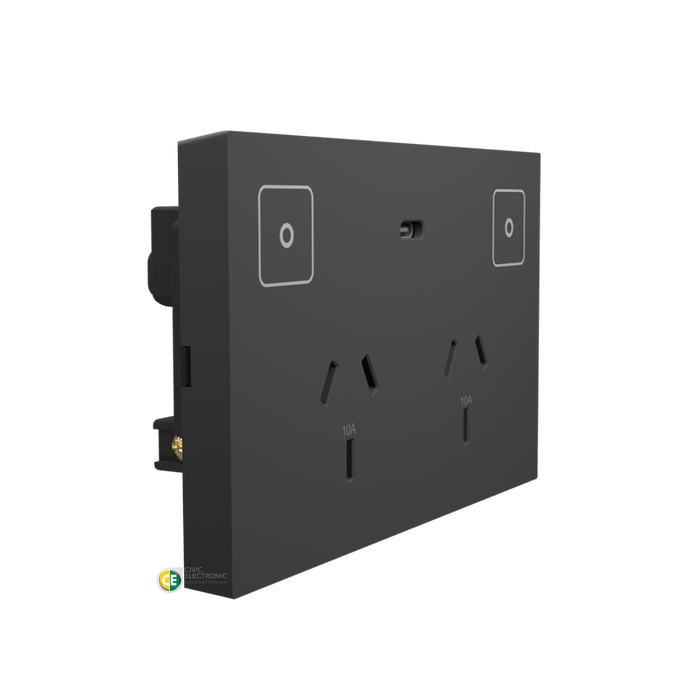 Konec Smart Double Power point K118 Plastic Black