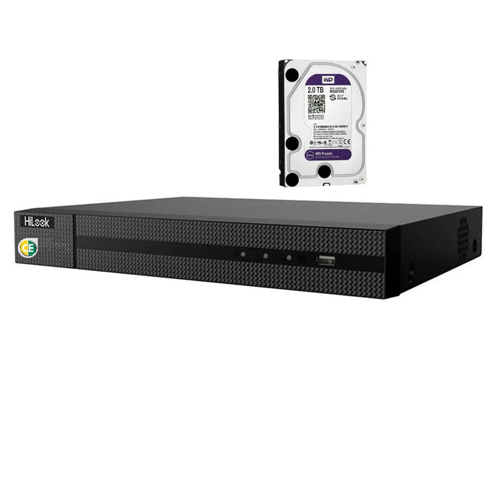 Hikvision HiLook NVR-104MH-C/4P D series 4CH PoE 4K NVR + 2TB HDD - Civic Electronic