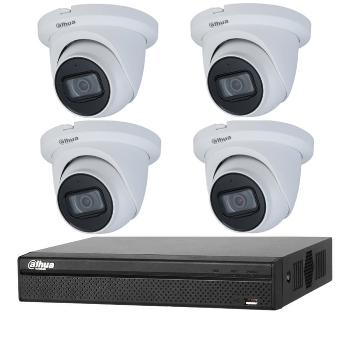 Dahua 6MP 4CH CCTV Kit: 4 x IP Eyeball WizSense Cameras + 4CH 16MP Ultra 4K AI NVR