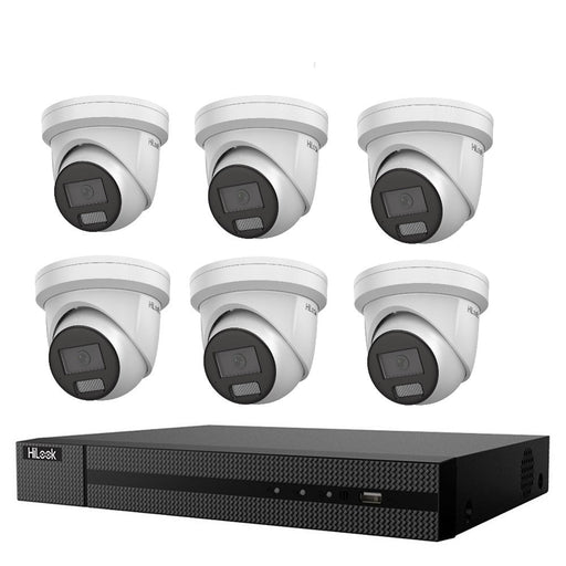 HiLook All-in-One Active Colour Deterrence 8CH CCTV Kit: 6 x IP Active Colour Camera+ 8CH NVR - Civic Electronic